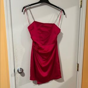 Elegant Pink ( Raspberry Color) Spaghetti Strap Dress